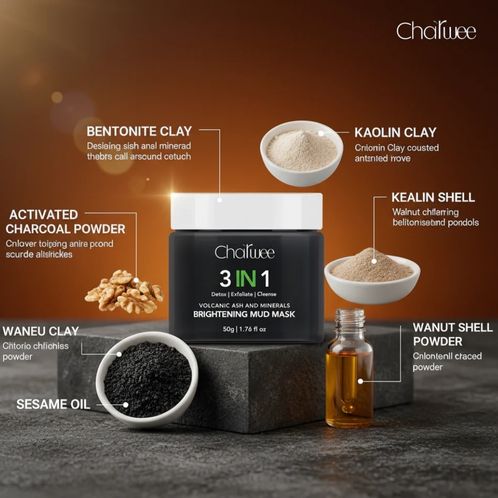 Charwee 3-in-1 Volcanic Ash & Minerals Brightening Mud Mask