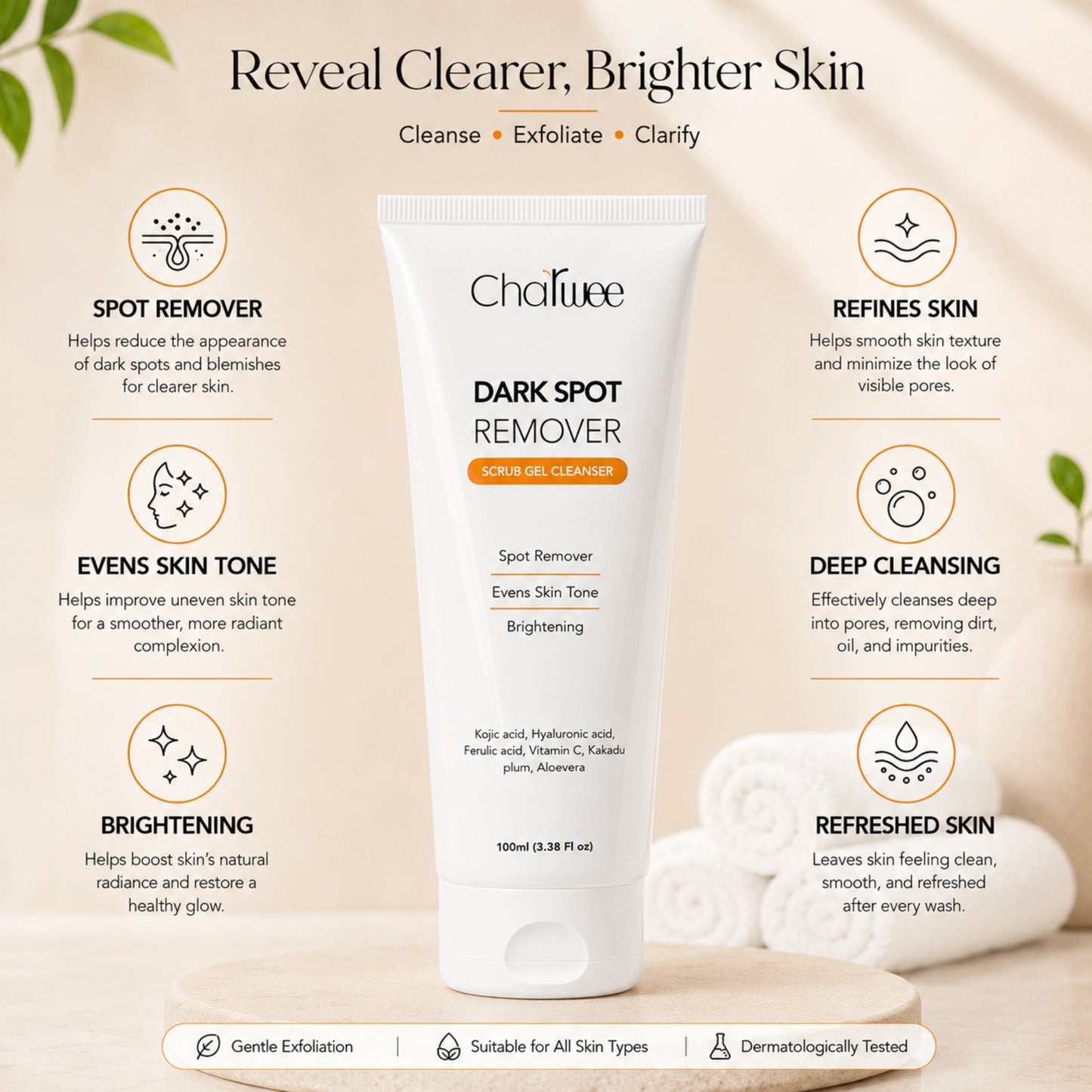 Charwee Dark Spot Remover Scrub Gel Cleanser