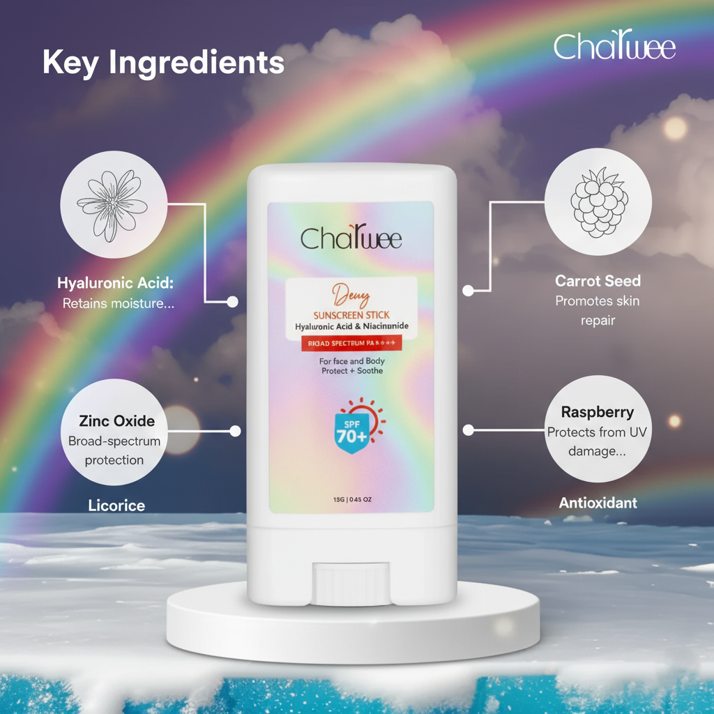 Charwee Dewy Broad Spectrum SPF 70 PA++++ Sunscreen Stick